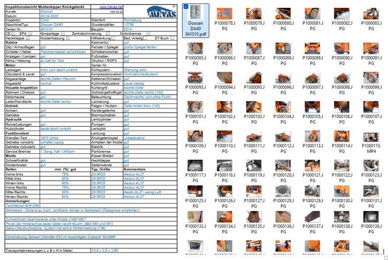 Checkliste für Muldenkipper Knicklenker Dumper